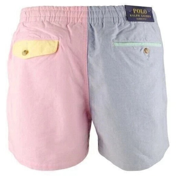 Polo Ralph Lauren Men 2XL Classic Fit 6" Oxford Color Block Elastic Waist Shorts - Picture 2 of 7